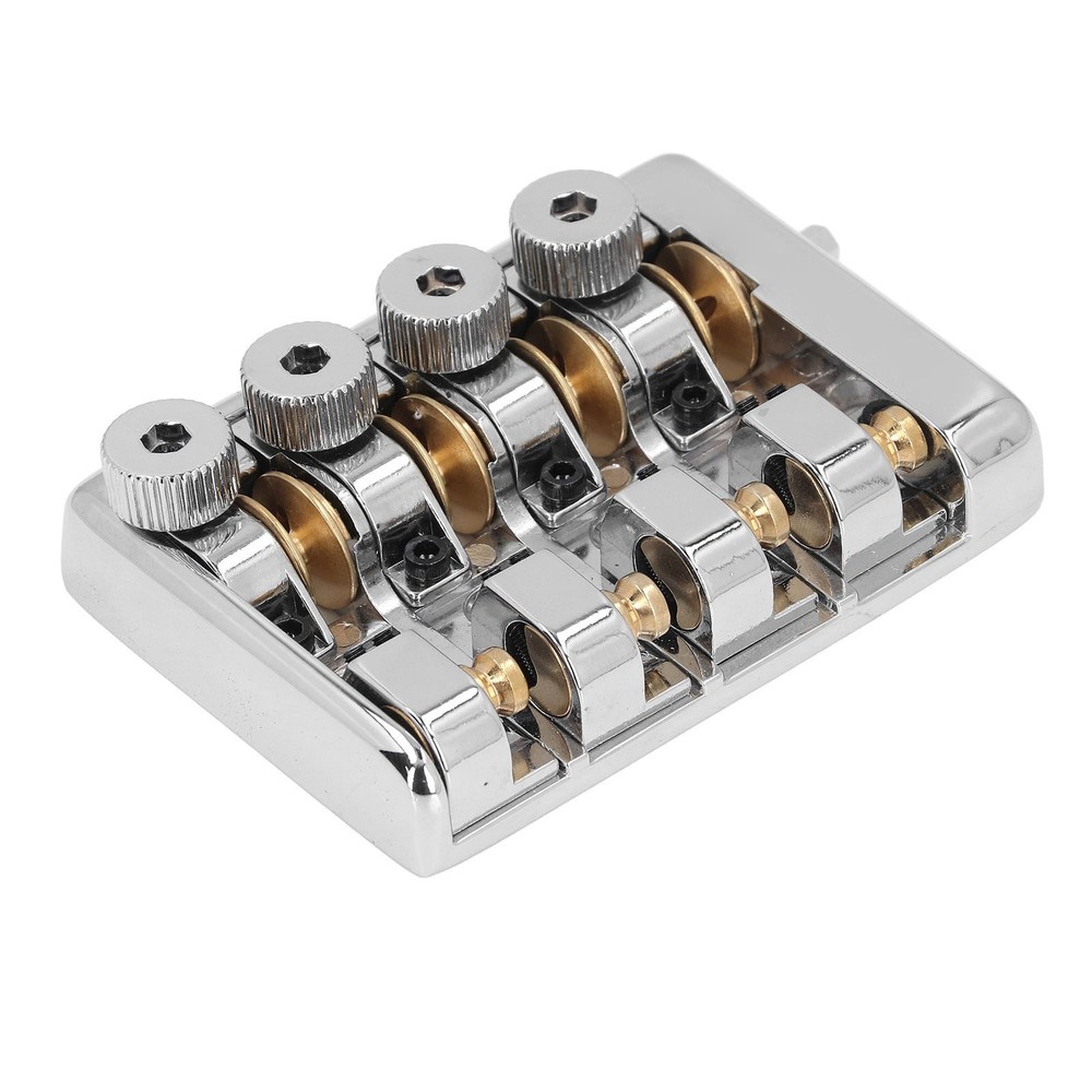 4 String Headless Electric Bass Bridge Alloy Brass Bridge Replacement (Silver )