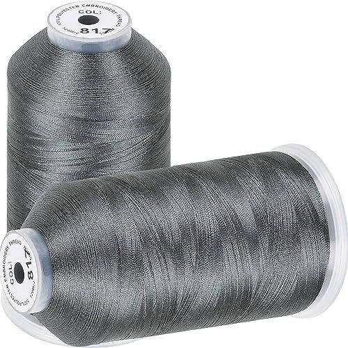 2 Pack Polyester Huge Spools Threads for Embroidery Machines Sewing
