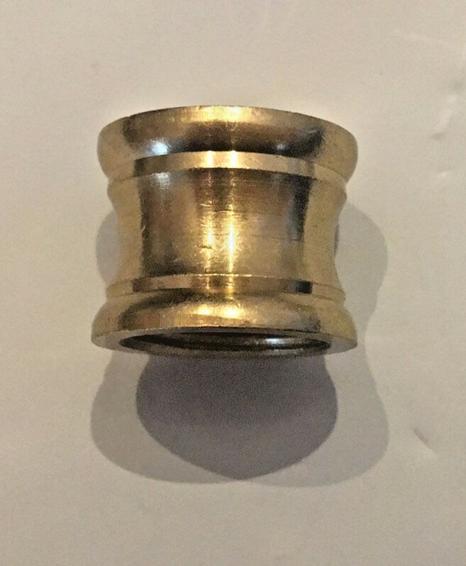 New Unfinished Brass Neck Coupling 1/8F x 1/4F (3/8" x 1/2" lamp pipe) Lamp Part