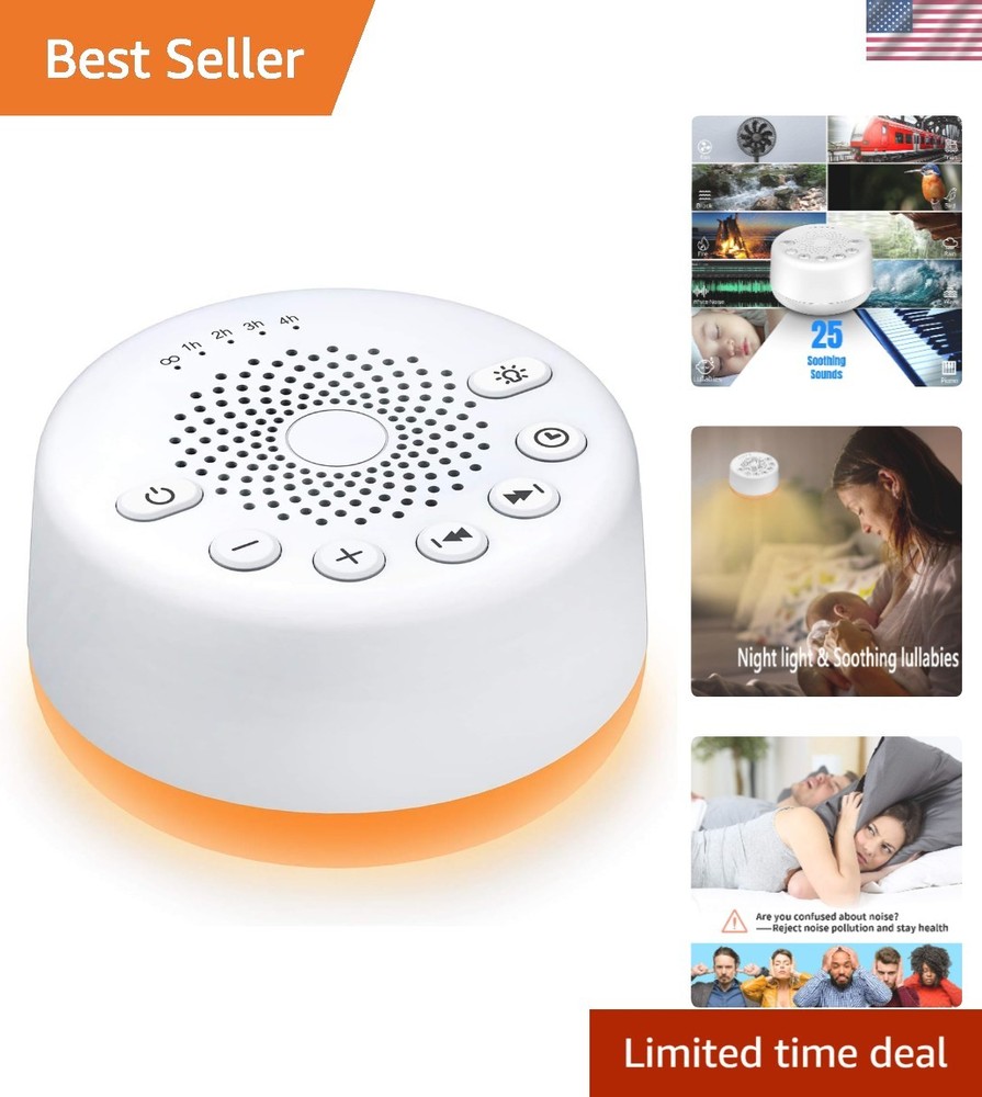 25 Soothing Sounds White Noise Machine, Night Light & Memory Function for Sleep