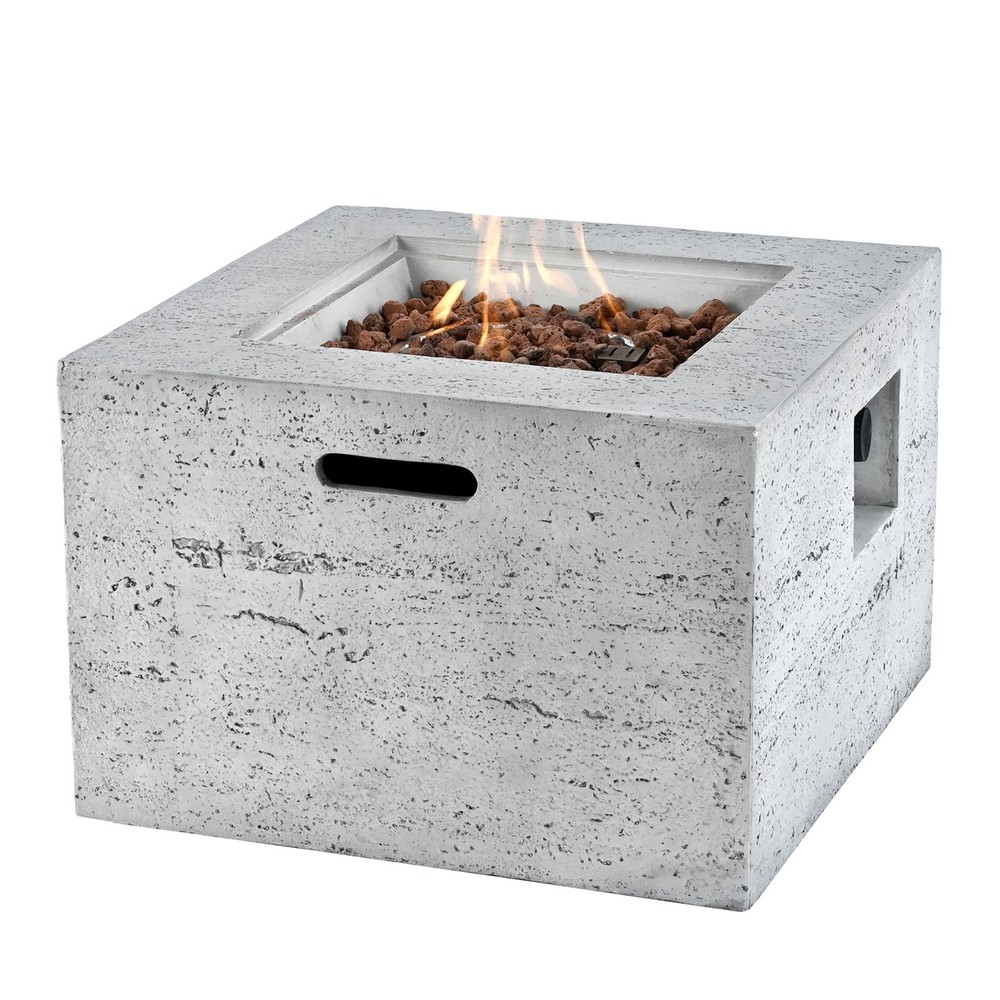 24'' Square MGO Propane Fire Pit Set 40000 BTU Outdoor Fire Pit Table