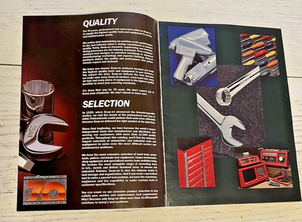 Snap-on Tools Catalog Book 1990 70 years 400 pages