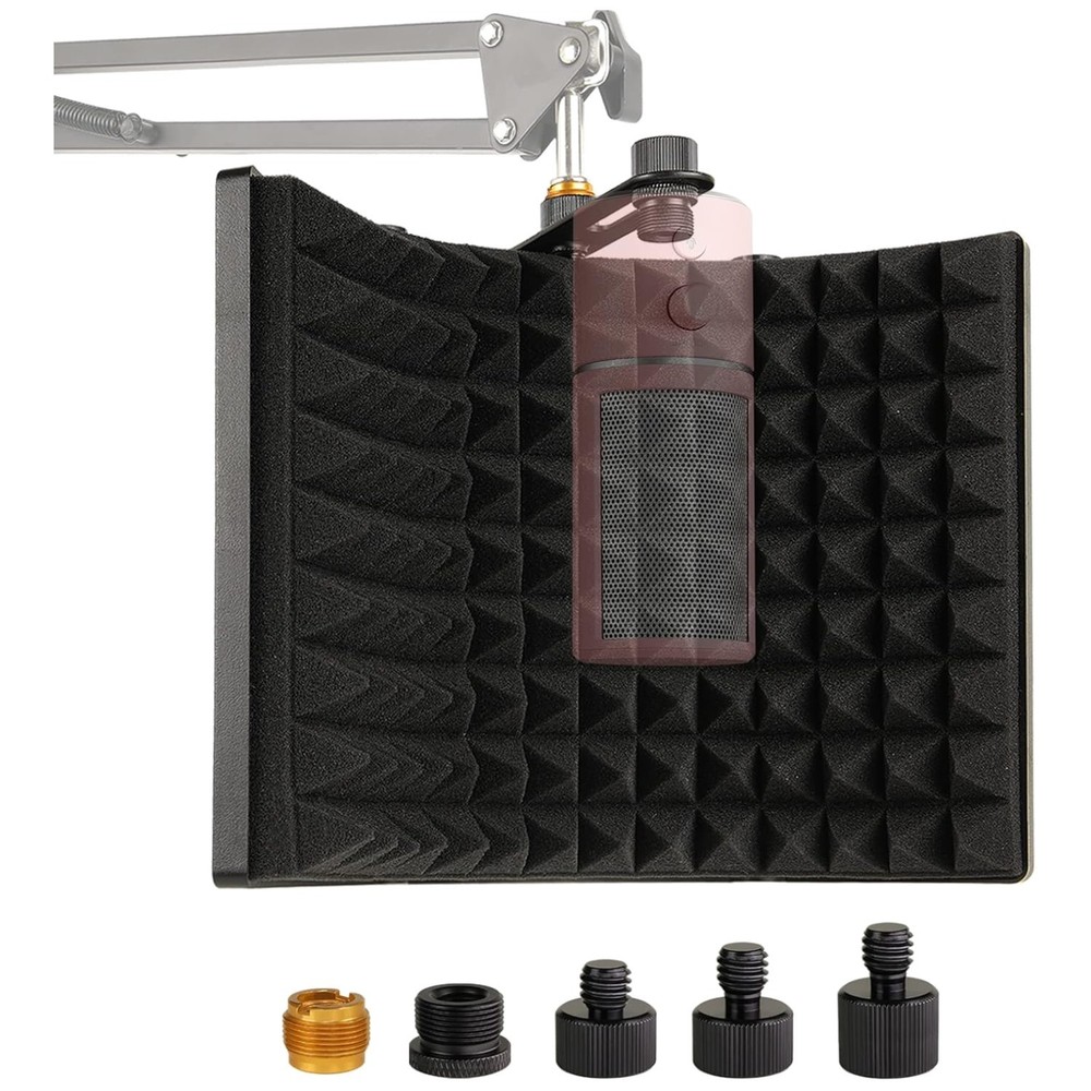 Compact Sound Absorbing Foam Shield for Microphones – Portable & Versatile Setup