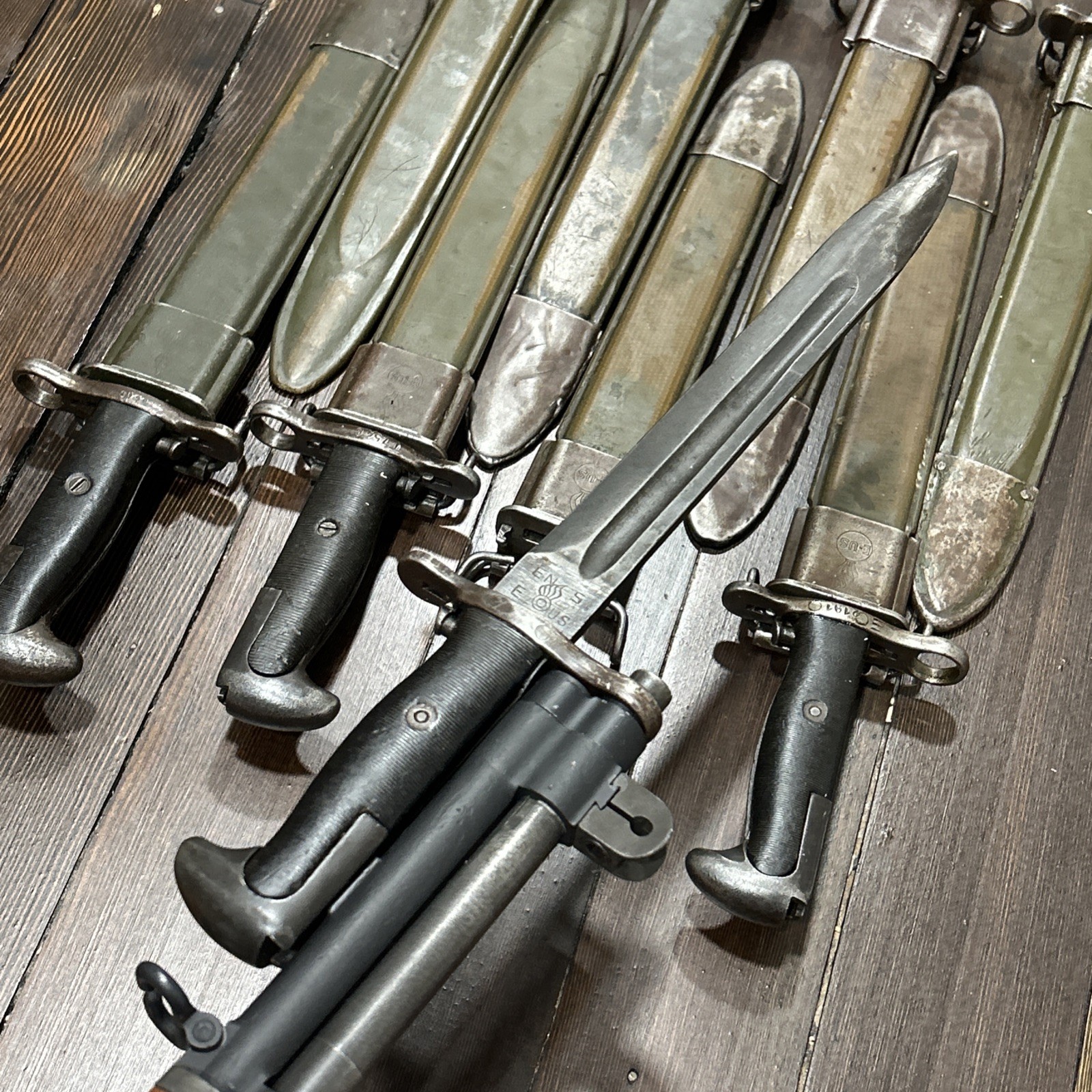 Original M1 Garand bayonet US marked w/ E-US scabbard also fits 1903 1903A3 NICE