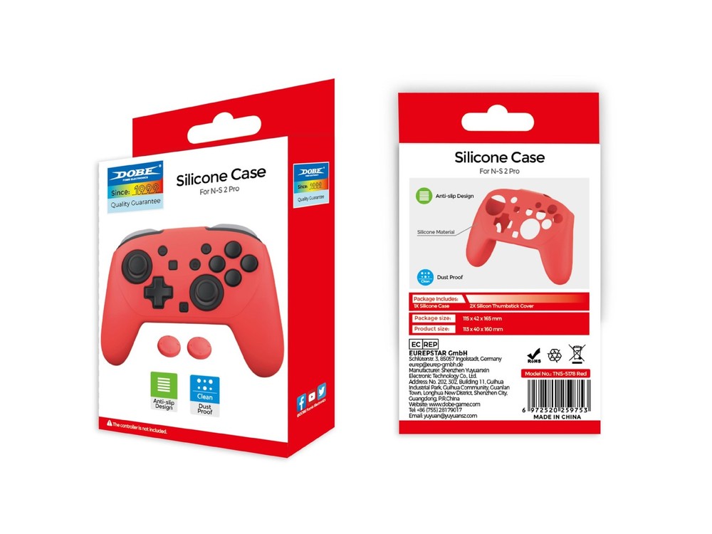 For Nintendo Switch 2 Pro Controller Silicone Cover Protective Skin Case