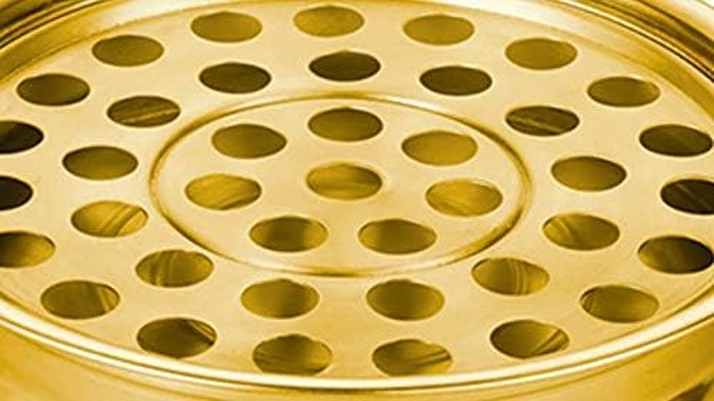 CCS Communion Tray-Stackable with 40 Hole Insert-Brass Tone