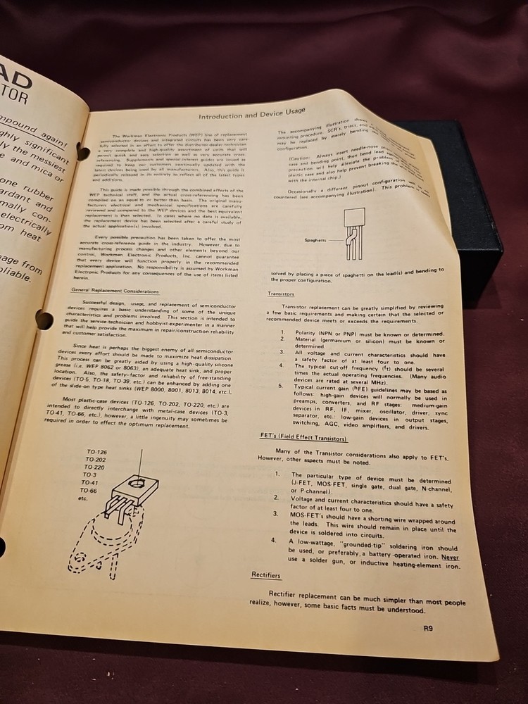 WEP Workman Semiconductor Catalog And Cross Reference 1980