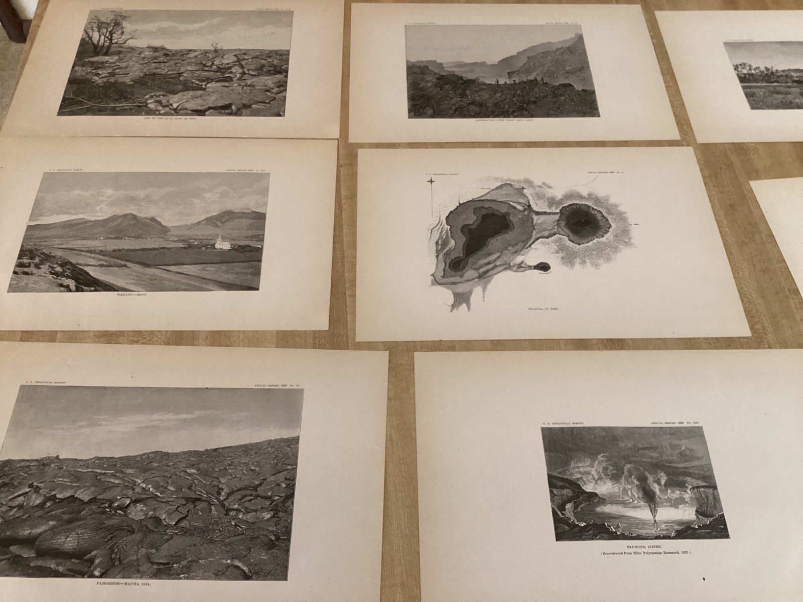 Antique Lot Of 18 Old 1883 Hawaii - USGS Survey Prints