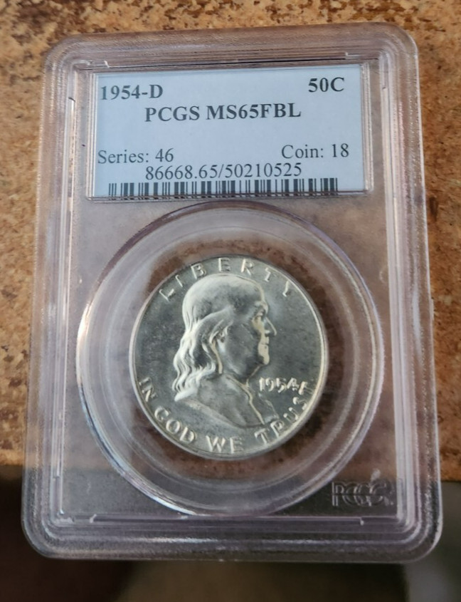 1954-D Franklin Half Dollar MS 65 FBL PCGS