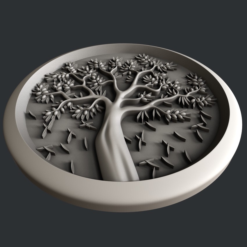 3d STL models for CNC, Artcam, Aspire, relief tree olive