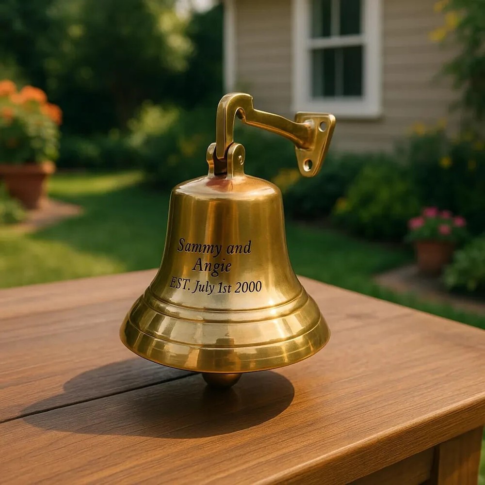 Personalized Engraved Brass Bell-Brass Nautical Bell for Home Decor 7"