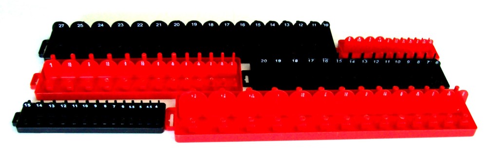 168pc GOLIATH INDUSTRIAL SOCKET TRAY RACK RAIL HOLDERS RED/BLACK DEEP SHALLOW