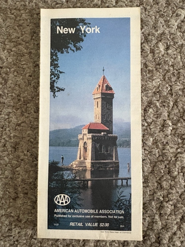 1985 AAA New York Road Map Kingfisher Tower
