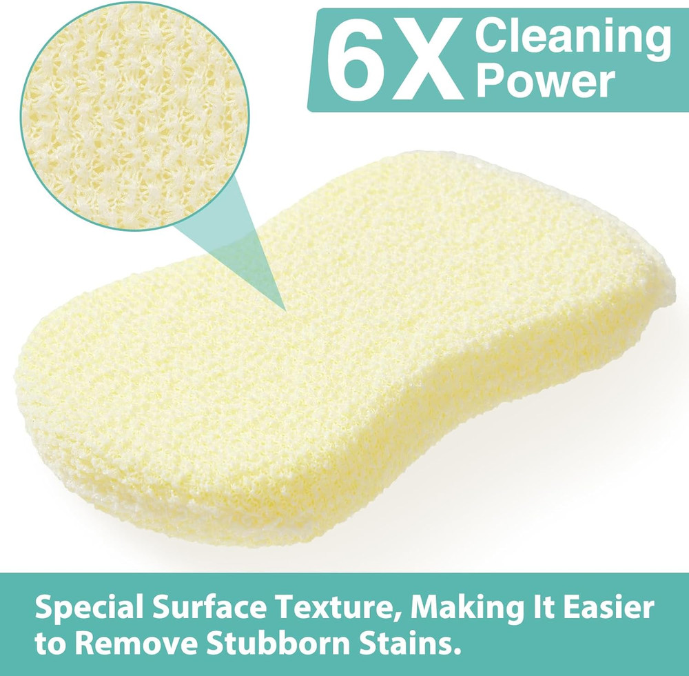 Sponges Kitchen Scrub Dish Sponge Scouring Pad, 12 Pack Cleaning Brush Scrubber