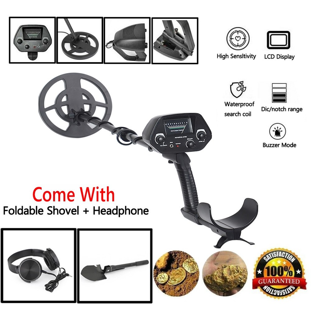 Shovel + Headphone + Metal Detector  Hunter Deep Sensitive 3 Types US