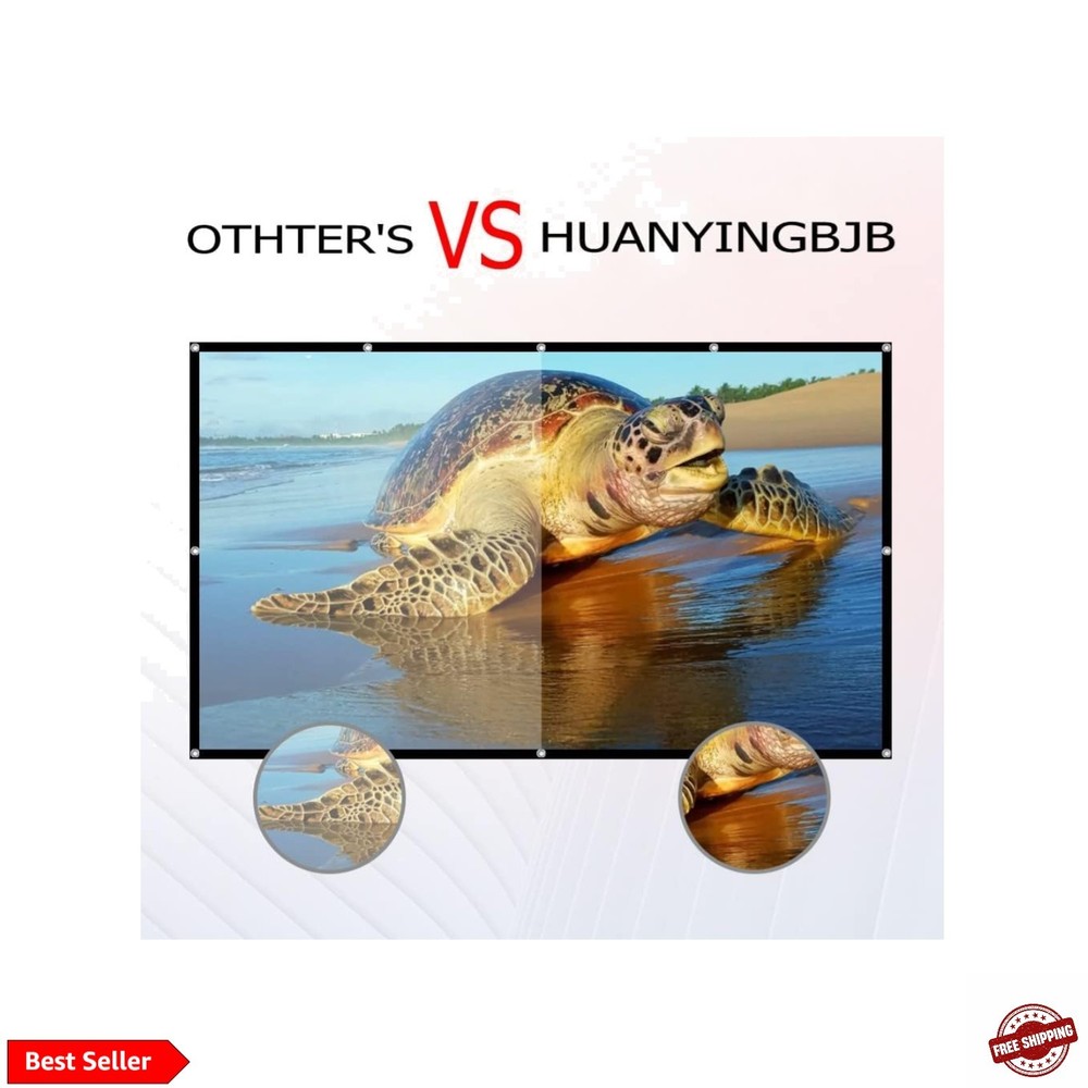 Projector Screen, 4K 16:9 HD Rear Front Projectors Screen Foldable Projection...