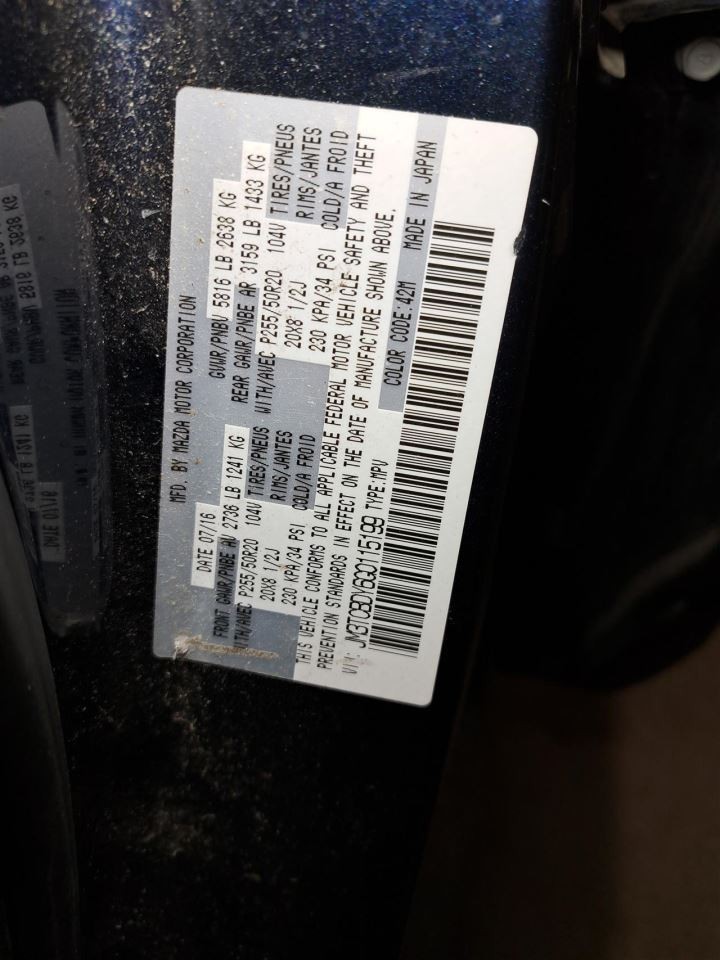 2016 Cx-9 Jack Sku#4408245