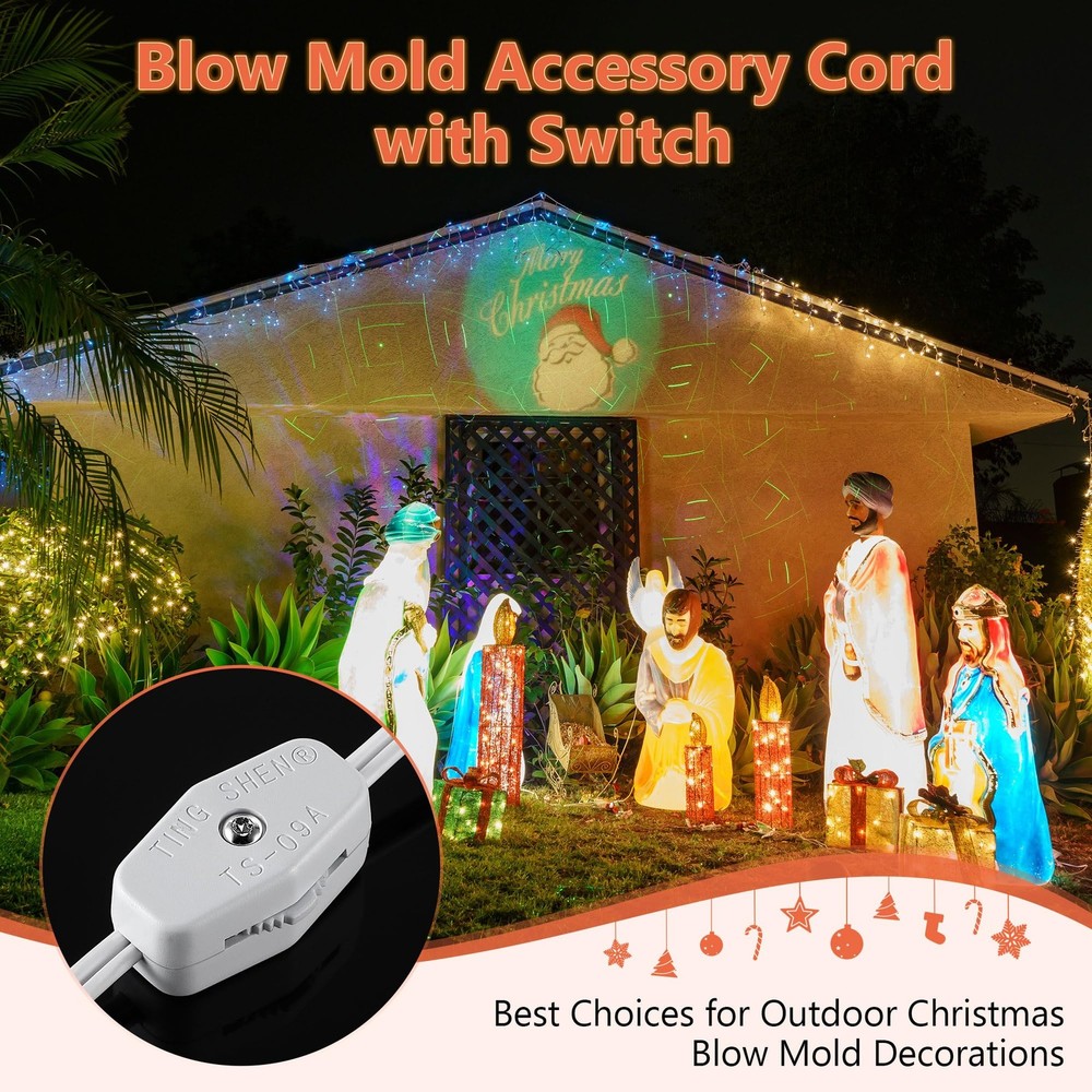 6 Set Blow Mold Light Kit Replacement, E27 E26 Single Light Cord Kit with Switch