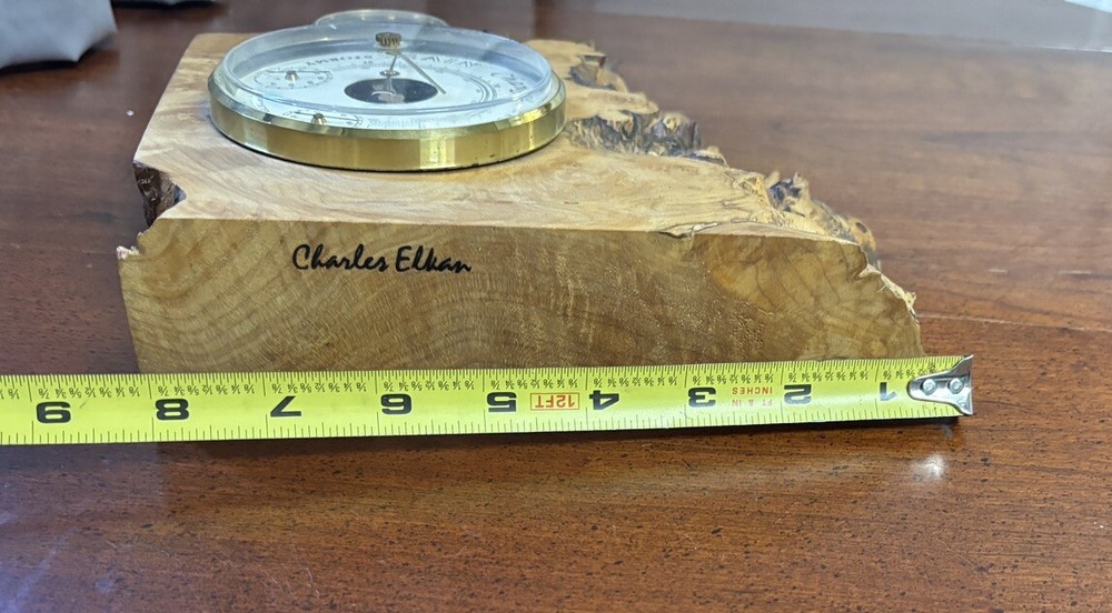 Wood Barometer & Clock By Charles Ethan - Maple Burl