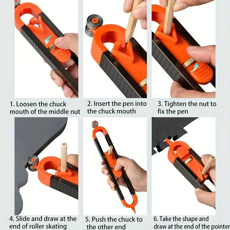 Profile Scribing Ruler Contour Gauge with Lock Precise Woodworking Scribe Tool