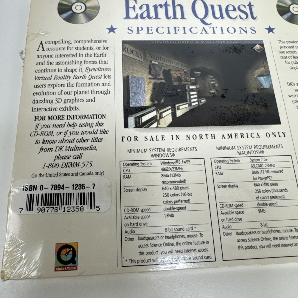 Earth Quest CD ROM Interactive Learning DK Scholastic (New Sealed)