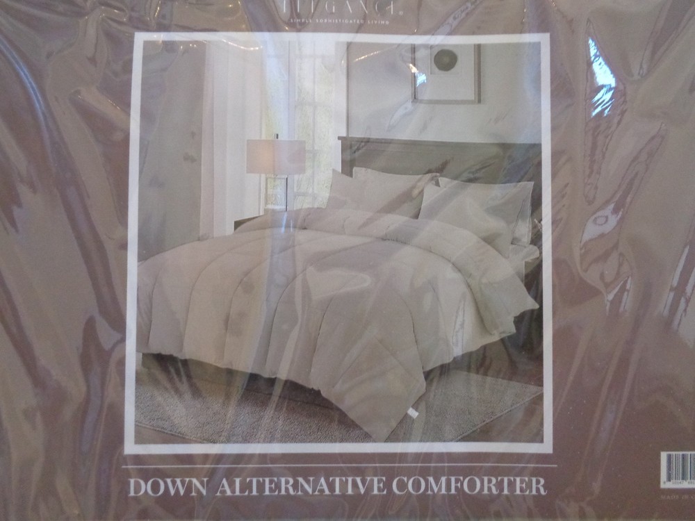 Moderne Elegance Size Queen Taupe Down Alternative Comforter (#6475)