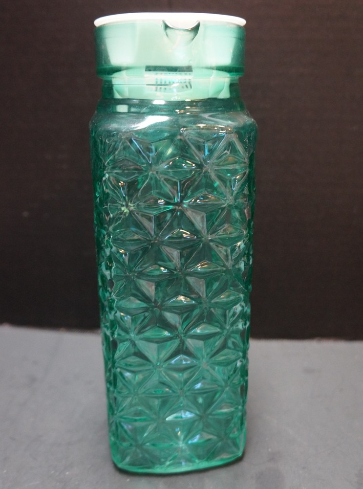 Teal Green Flashed Diamond Waffle Pattern 1 QT Refrigerator Pitcher