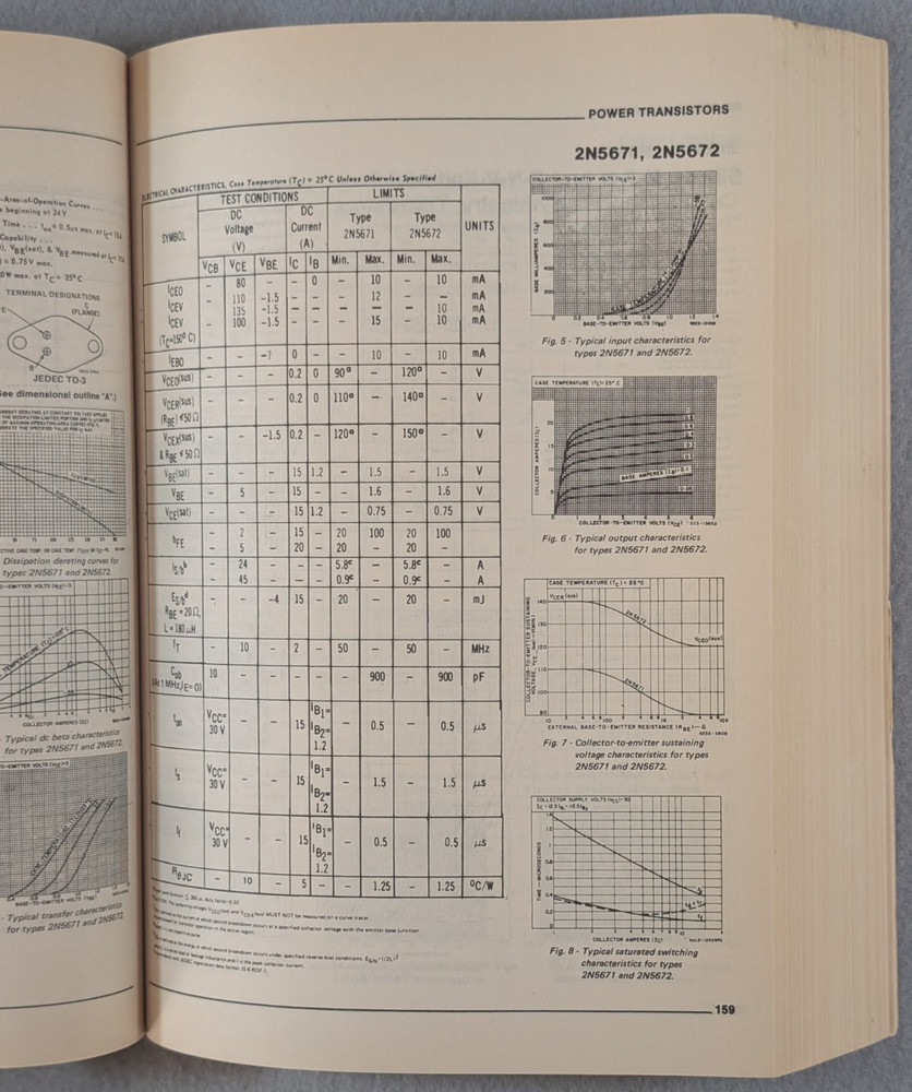 RCA Solid State Power Devices Databook Transistors, Triacs, SCR's. 1981