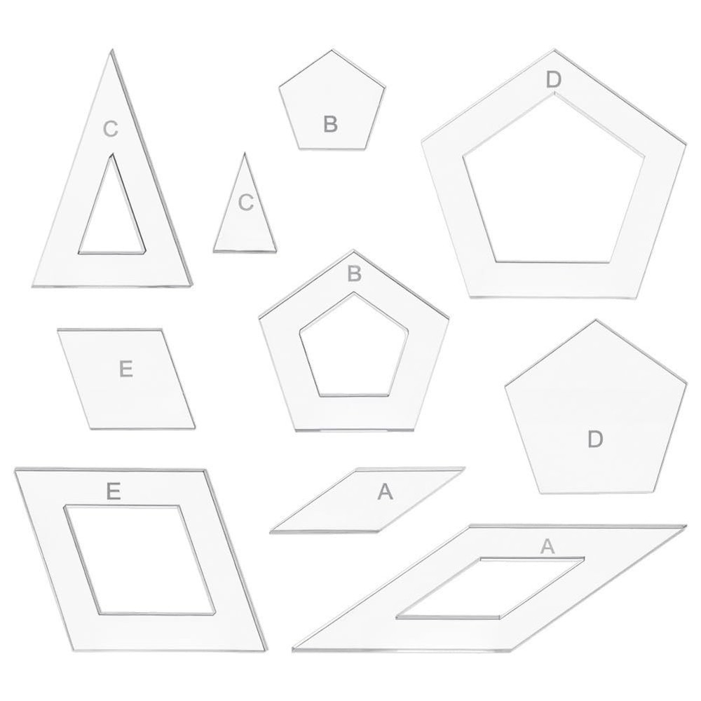 10 Styles Geometric Quilting Template Acrylic Sewing Machine Ruler Patchwork