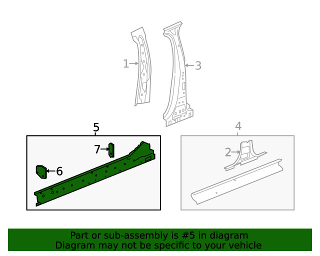 Genuine GM Driver Side Body Side Outer Panel Reinforcement 23495169