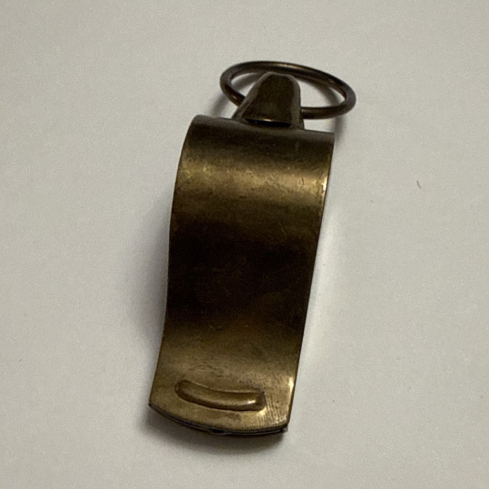 WWII U.S. Army Regulation Solid Brass Whistle Original Militaria