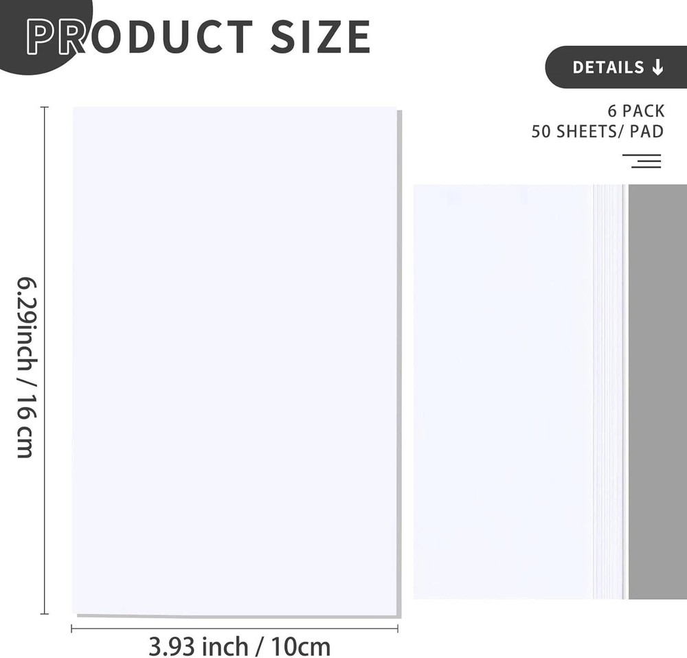 6 Pack 4x6 Blank Memo Note Pads 50 Sheets Small Scratch Pads for Writing