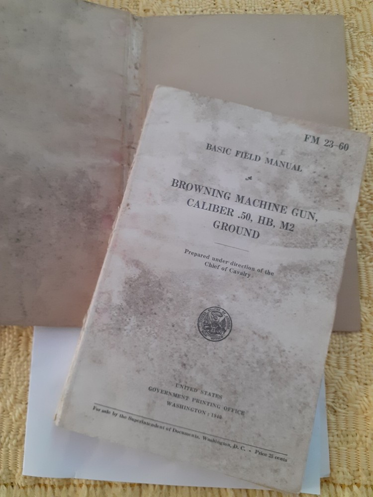 1940 WWII Browning Ground Machine Gun Basic Field Manual