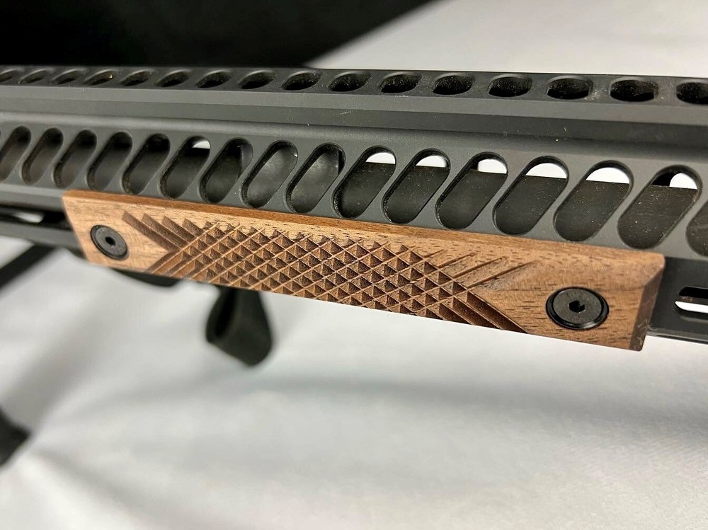 Deep Checkered Rail Cover for M-Lok and KeyMod Rail, Walnut