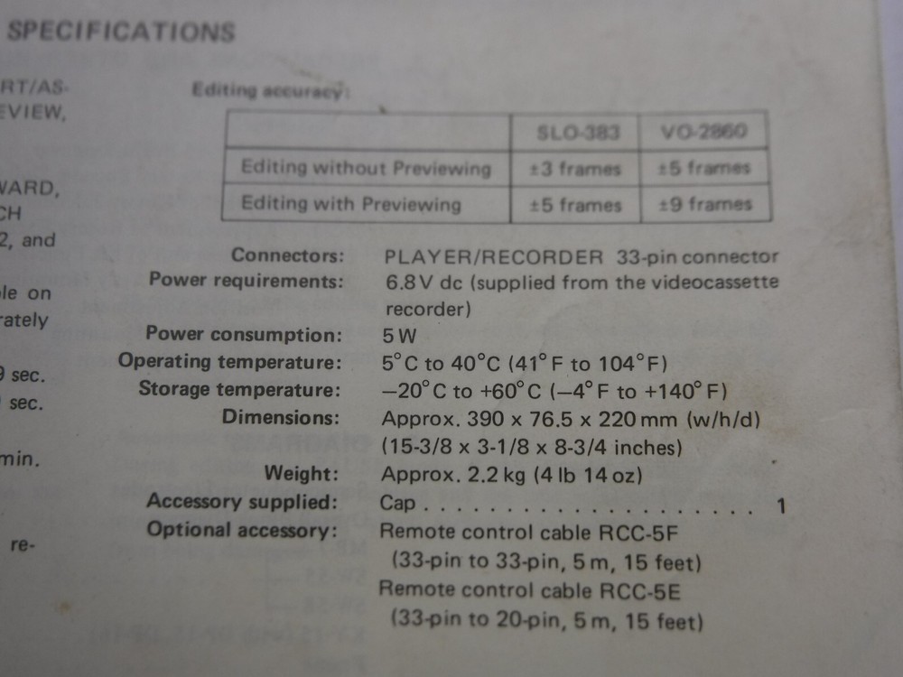 Sony RM-440 Revised-2 Automatic Editing Control Unit Service Manual 9-996-601-03