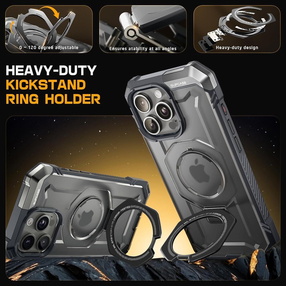 For iPhone 16 Pro Max 6.9" SUPCASE Strong Magnetic Case + Stand Protective Cover
