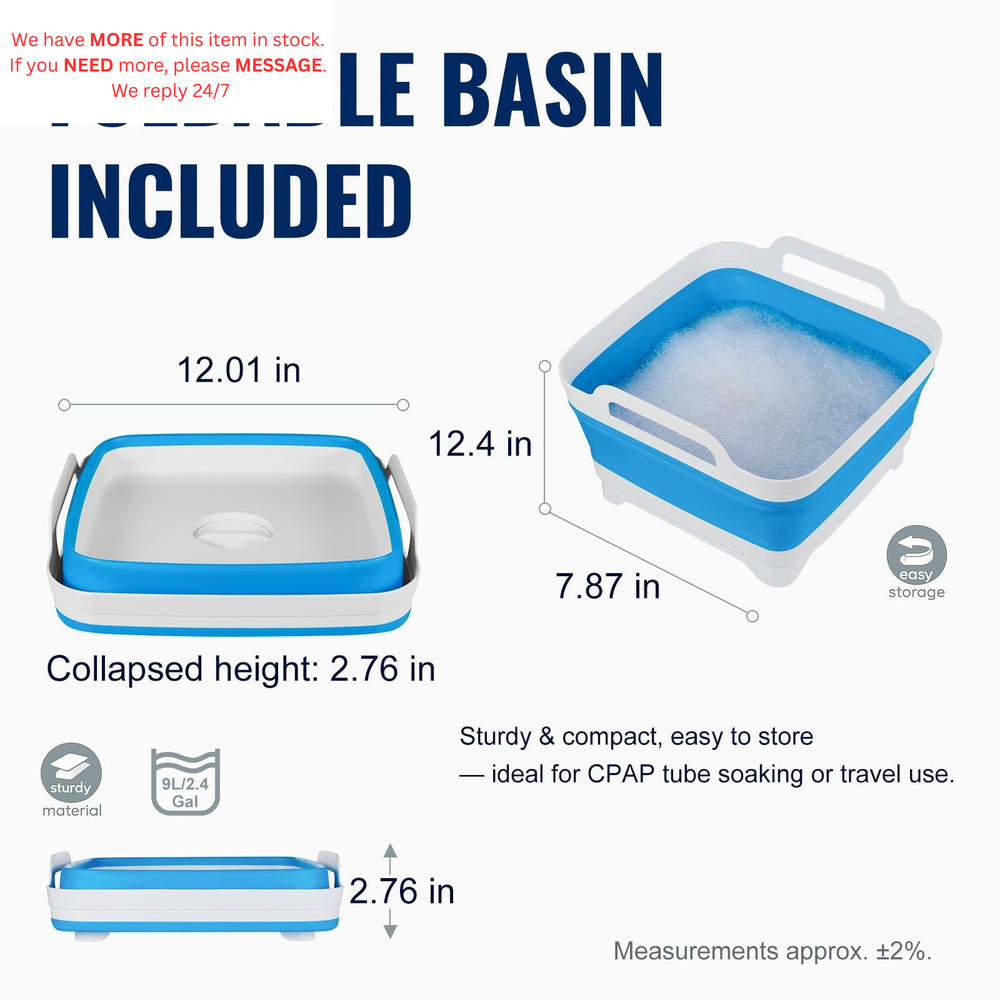 CPAP Cleaning Kit with Fits 22 mm Standard & 15 Slim Hoses, Basic