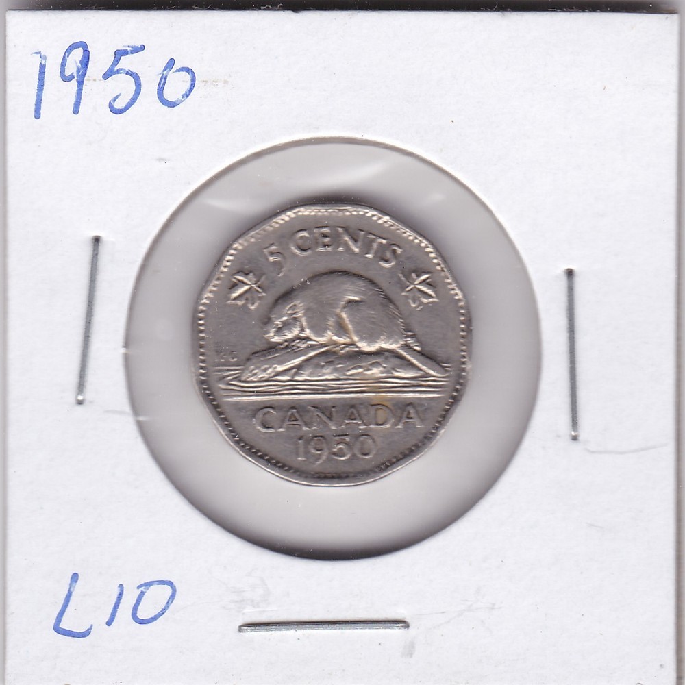 1950 Canada 5 Cents L10