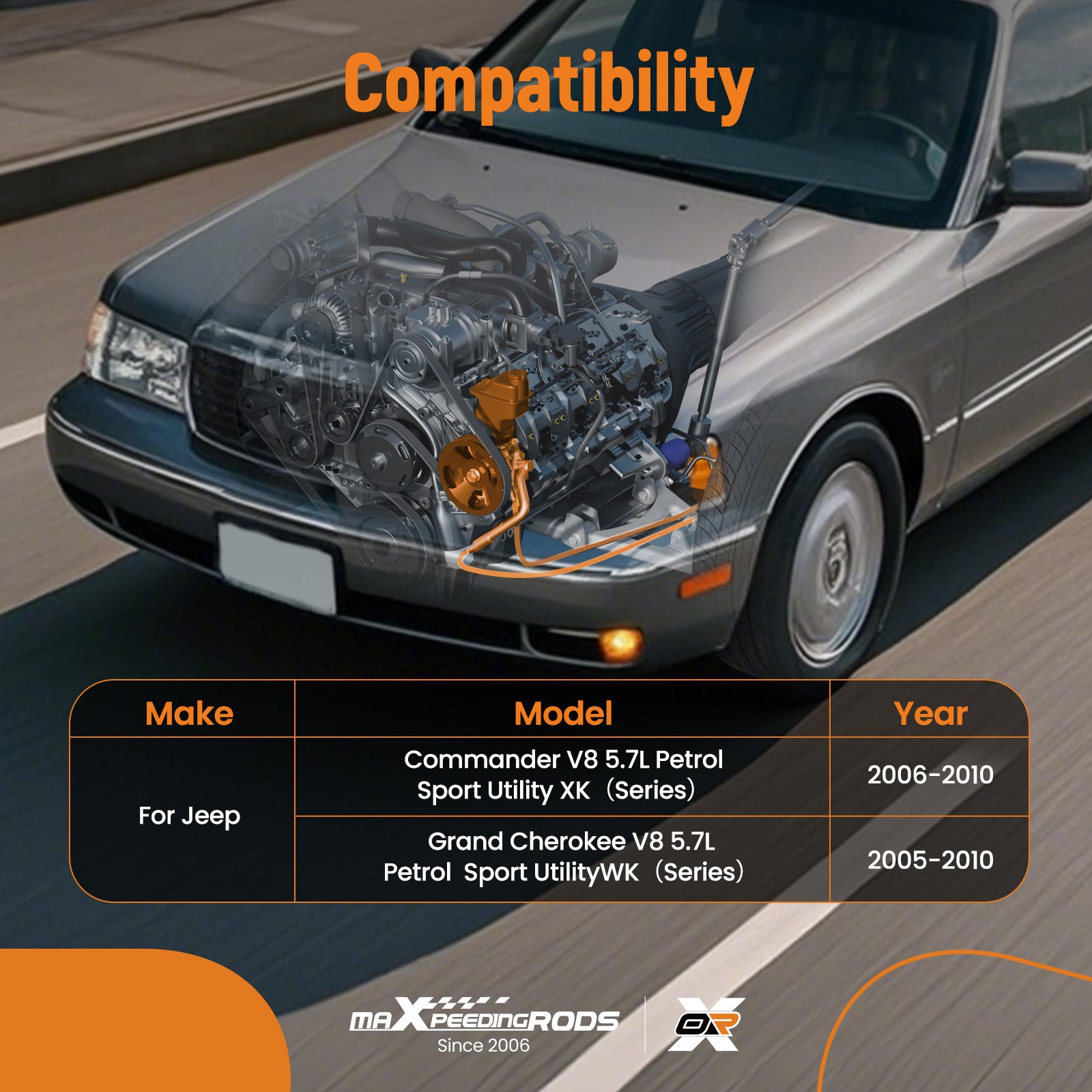 Power Steering Pump for Jeep Commander Grand Cherokee V8 5.7L 21-5461 2005-10