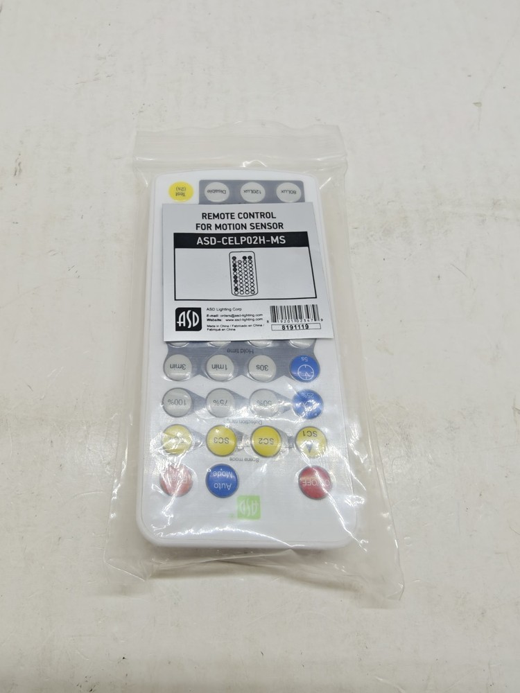 ASD Remote Control For Motion Sensor ASD-CELP02H-MS Brand New