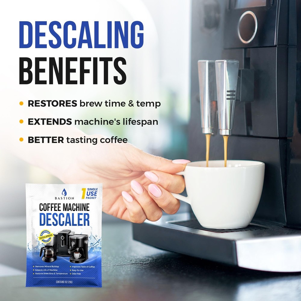 Descaling Powder Solution (6-Uses) Coffee Machine Descaler Cleaner | Compatib...