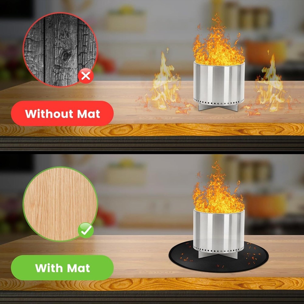 20 in Fire Pit Mat, 4 Layer Tabletop Fire Pit Mat