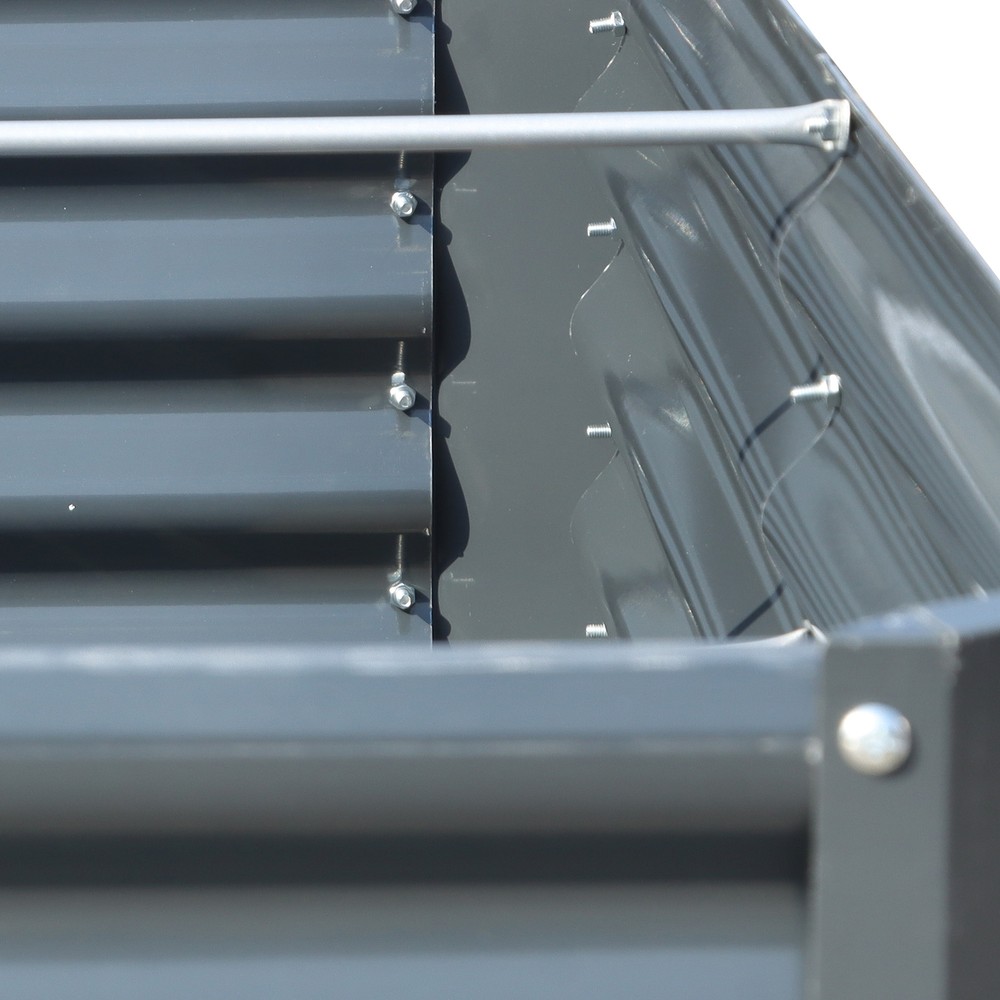 6x3x2 Ft Galvanized Garden Bed Elevated Raised Planter Boxes for Outdoor