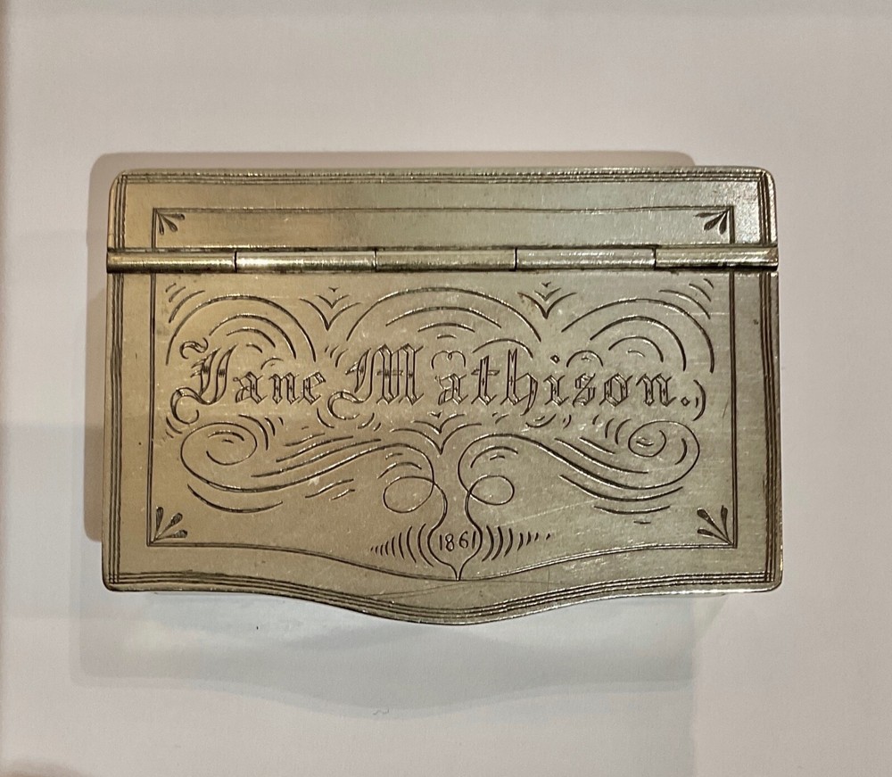 Antique US Snuff Box, Named and Dated 1861