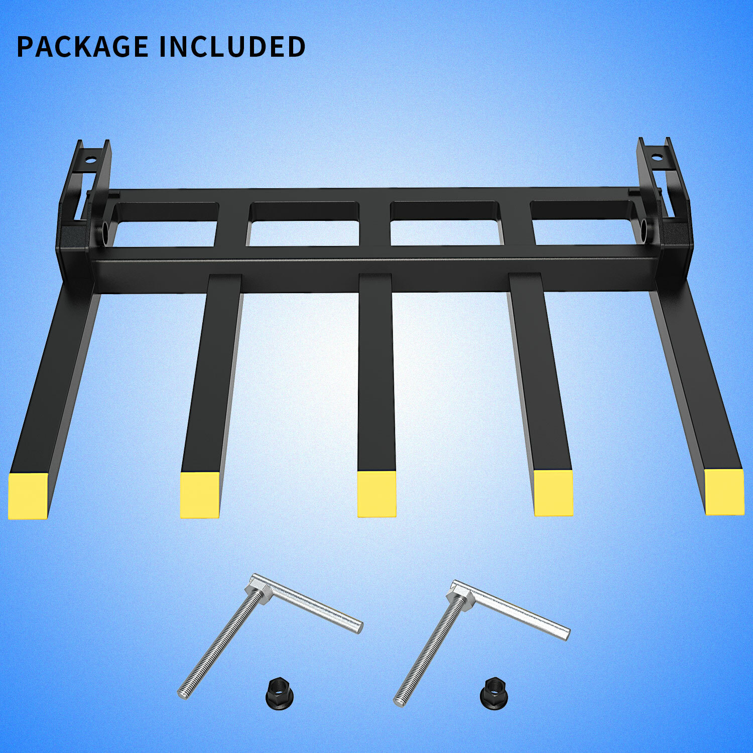 42" Heavy Duty Debris Fork for Tractor Skid Steer Buckets Clamp on Trash Forks