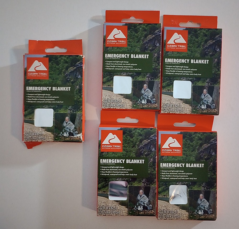 Ozark Trail Emergency Mylar Blanket 5 Pack Survival Camping