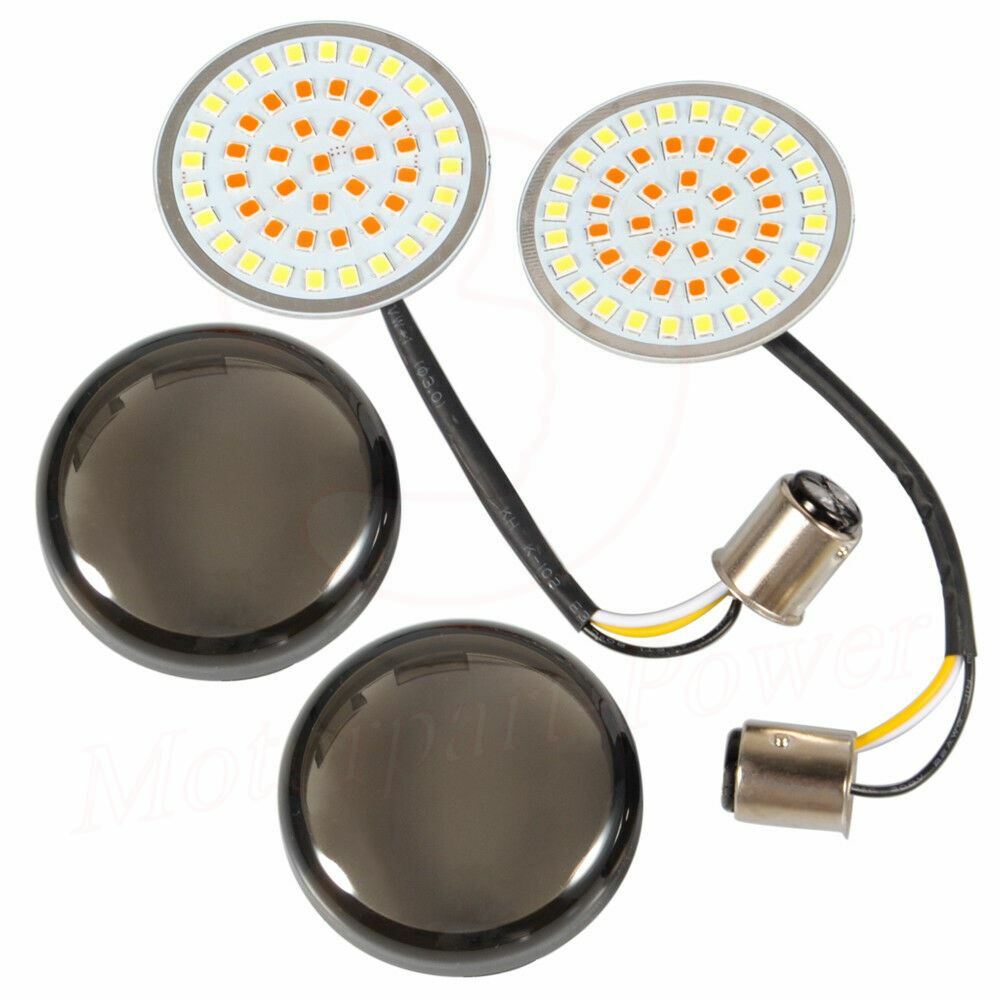 LED Turn Signal Light Smoke Lens For Harley Street Glide Road King Ultra Classic