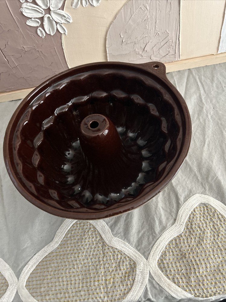 Vintage German Ceramic Bundt Cake Mold - 10”