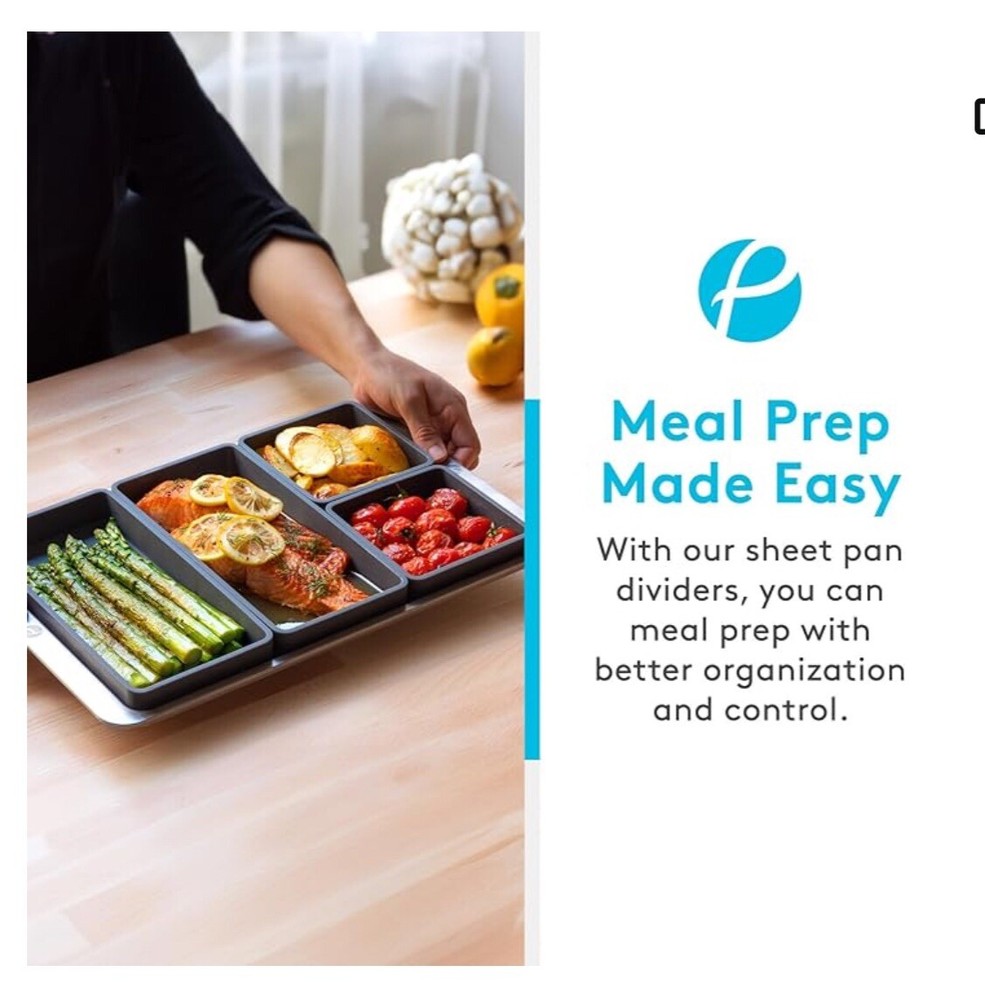 Cheat Sheets By Prepd For Meal Prep Baking Original Silicone Dividers 10pc Set