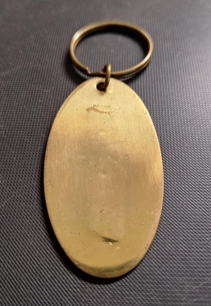 Vintage Solid Brass Toyota Keychain